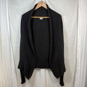 Pappus Latvia 100% Wool Shawl Collar Cardigan Sweater Charcoal Gray Size S